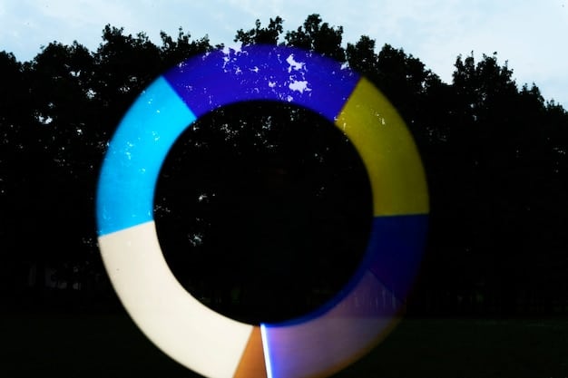 A close-up image of a color wheel, with different shades of blue, green, and purple prominently displayed. The image is well-lit and detailed, highlighting the nuances of each color and its effect on different skin tones and hair colors. The overall impression is one of harmony and balance.