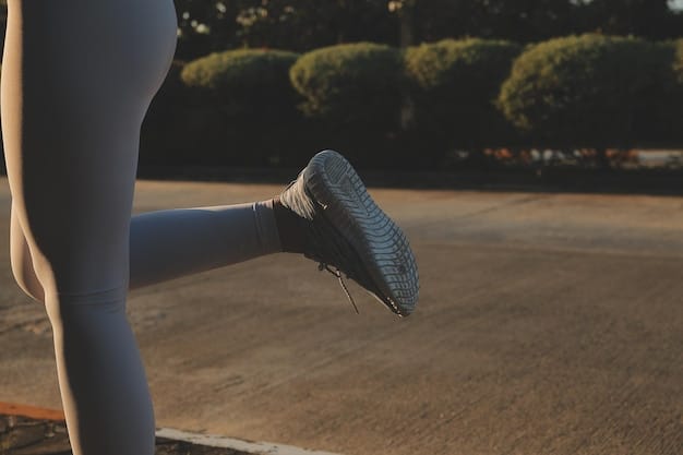 A pair of sleek, minimalist running shoes with a focus on natural movement and lightweight design. The shoes are displayed on a track, emphasizing their athletic purpose and the trend towards minimalist footwear for optimal performance in 2025.