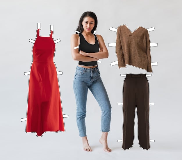A woman holding a piece of clothing from Shein next to a similar item from a well-known brand. She is comparing the sizes and fit of the two garments, highlighting the differences in sizing standards.