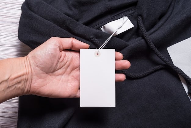 A hand holding a tag from a Shein garment, clearly displaying the fabric composition as 