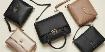 Accessoires SHEIN 2025: Qualité et Résistance des Sacs à Main Cinq sacs à main SHEIN de différents styles et couleurs, disposés élégamment sur un fond clair, représentatifs des tendances 2025.