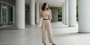SHEIN 2025: Garde-robe capsule élégante et durable Femme élégante portant une garde-robe capsule SHEIN, mettant en valeur des essentiels polyvalents dans un décor urbain moderne.