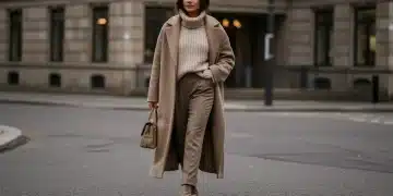 Femme élégante portant un manteau oversize et des bottines, incarnant les tendances hiver 2026 de SHEIN.