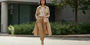 SHEIN 2026: Looks Météo Adaptés aux Saisons Jeune femme élégante en tenue SHEIN 2026, adaptée aux variations climatiques printanières, marchant en ville.