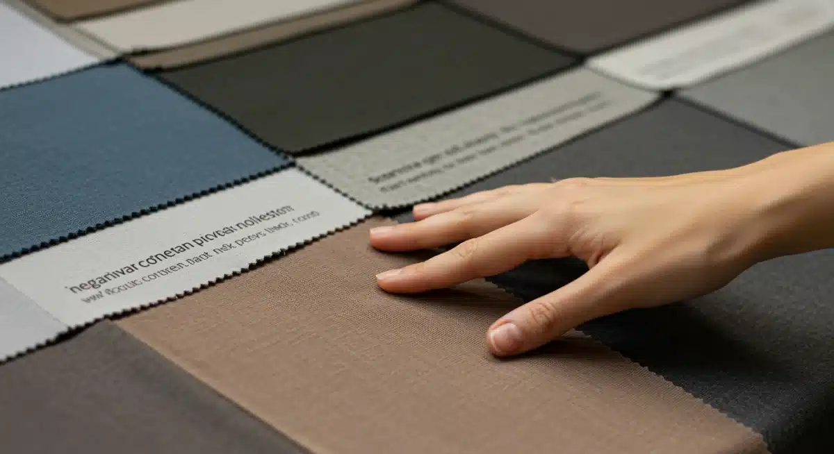 Échantillons de tissus SHEIN 2026, incluant coton bio et polyester recyclé, illustrant les matières innovantes et durables.
