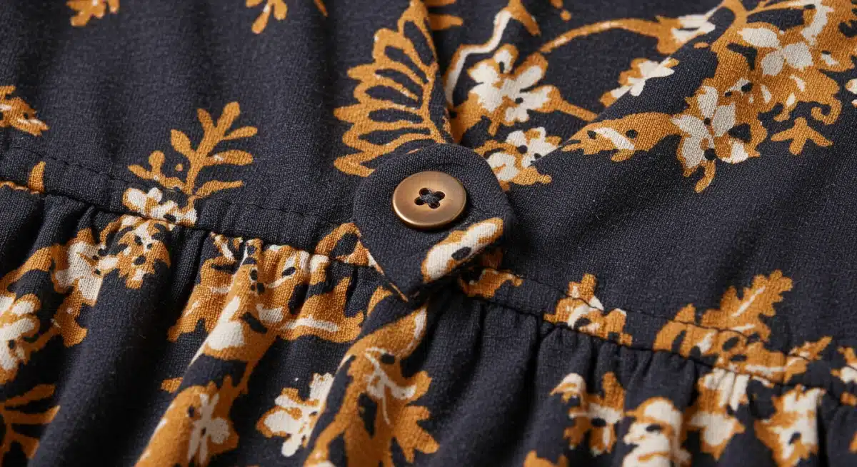 Gros plan sur le tissu d'une robe d'été SHEIN, révélant la texture et la qualité du matériau avec un détail subtil.