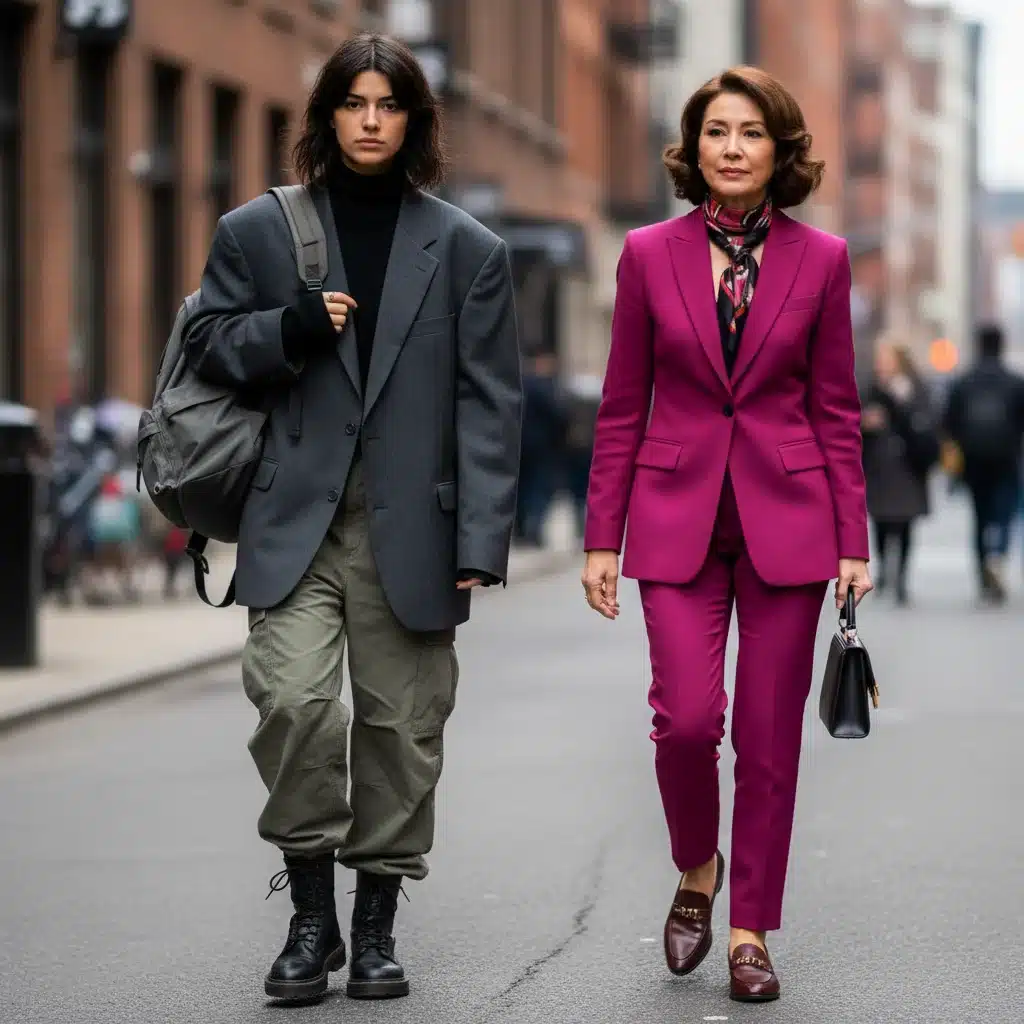 Femme portant des vêtements mal ajustés et vieillissants
