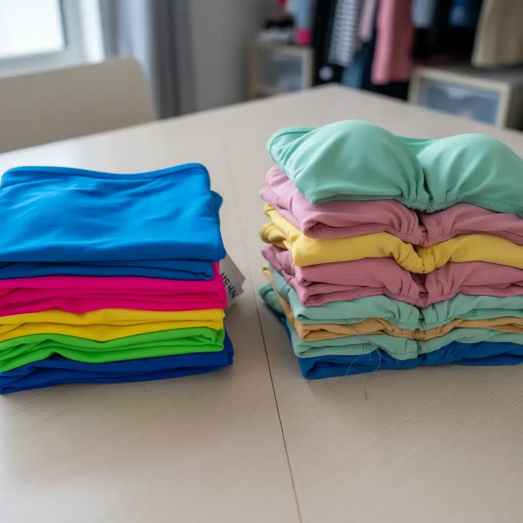 Assortiment de maillots de bain SHEIN neufs et usagés, montrant la différence de tenue des couleurs