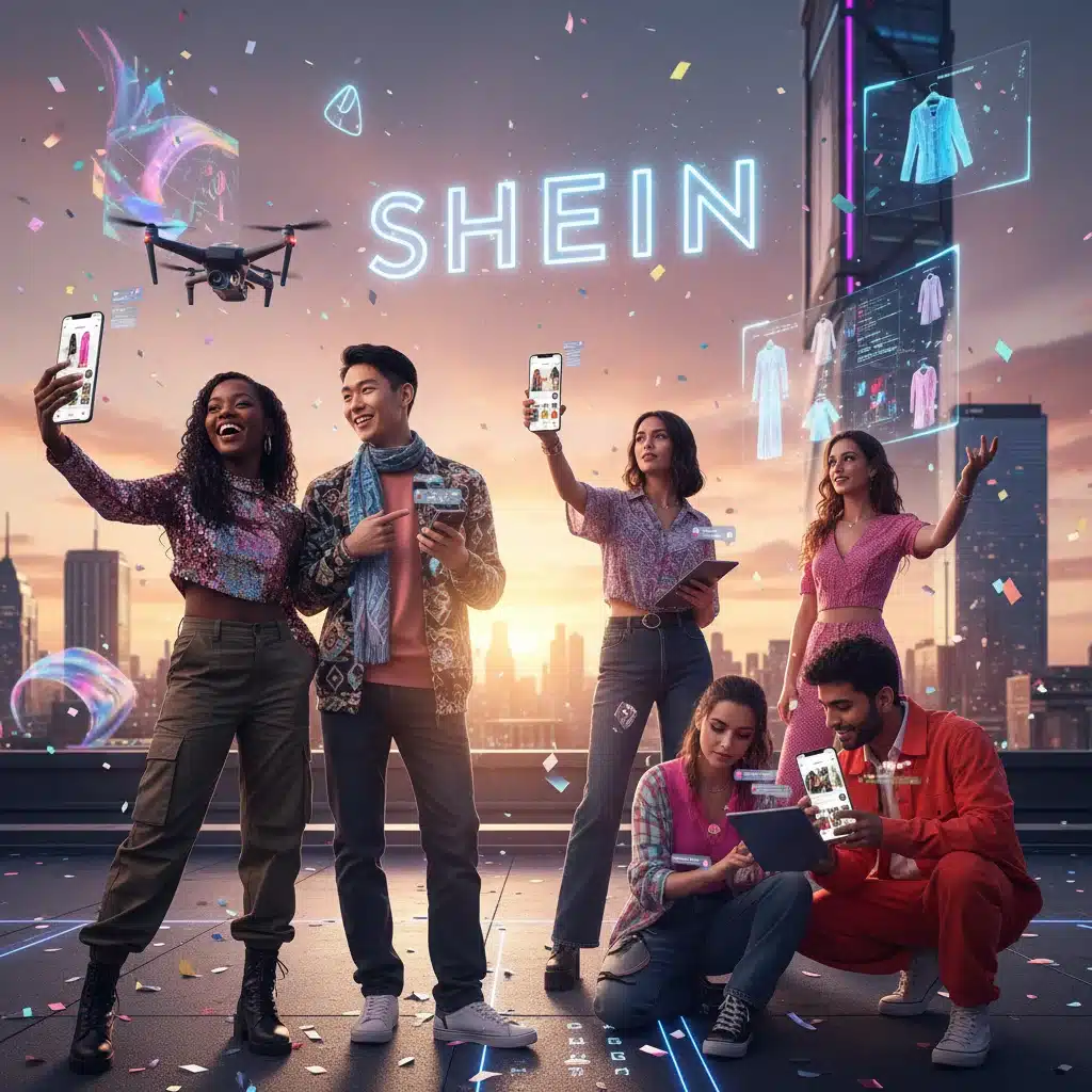 Influenceurs collaborant pour Shein avec des éléments de réalité augmentée