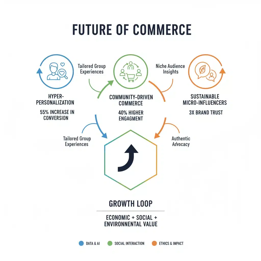 Infographie des micro-tendances Shein : personnalisation, communauté, durabilité