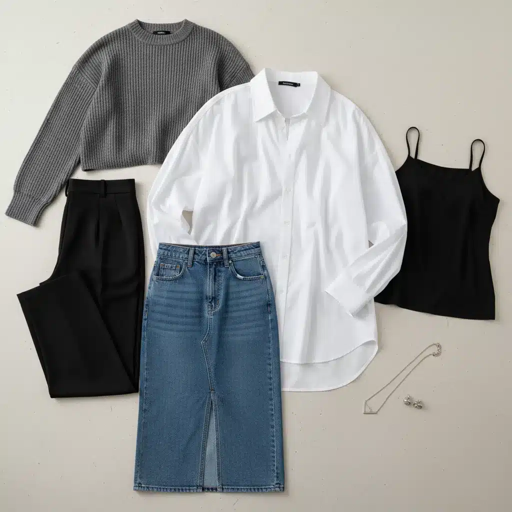 Les 5 pièces clés Shein 2026 pour une garde-robe capsule polyvalente et tendance.