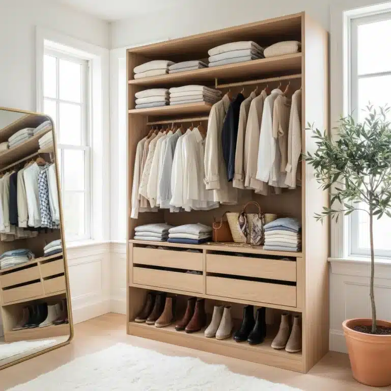 Dressing optimisé style français, garde-robe chic et fonctionnelle
